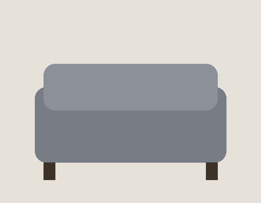 Grey 3-seat sofa, like new